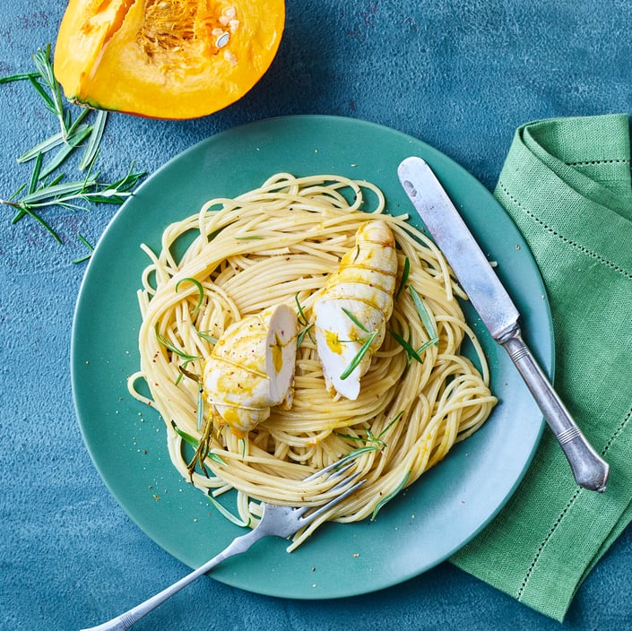 Brystfilet med græskarmos