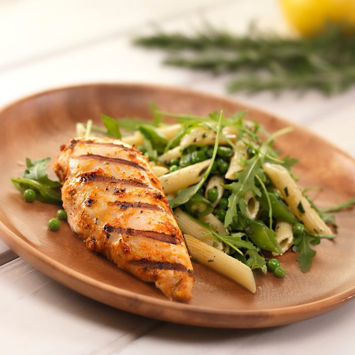 Grillet kylling med penne ala arista