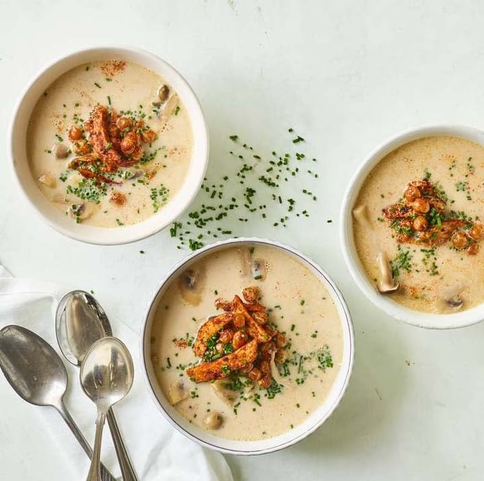 Svampesuppe med kylling