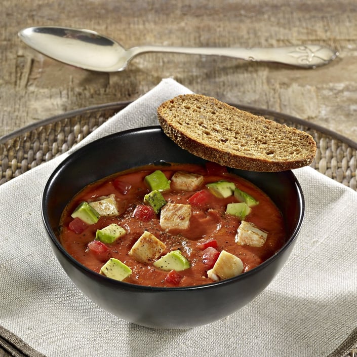 Spicy tomatsuppe med kylling