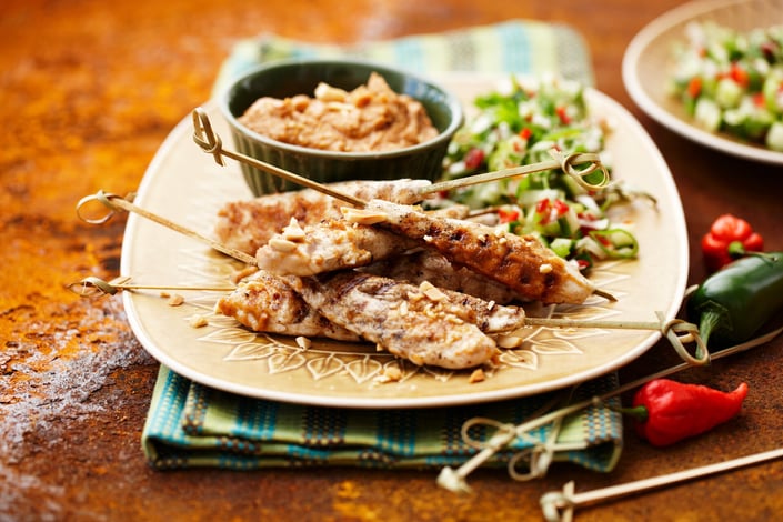 Kyllingesatays med peanut