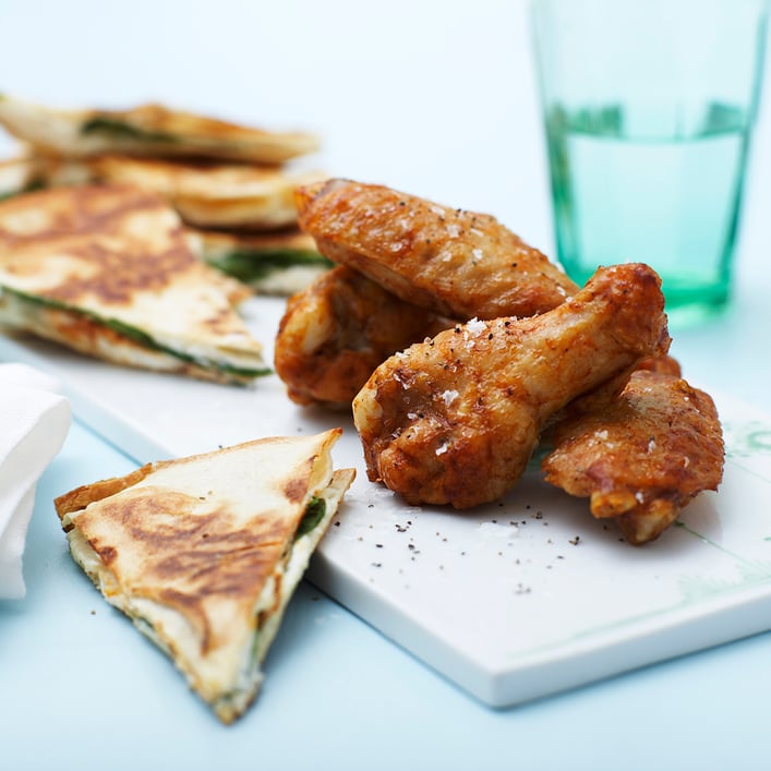 Hot wings med tortillas