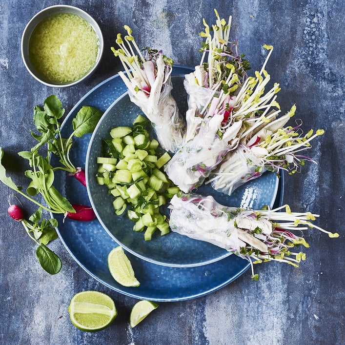 Kylling i springrolls