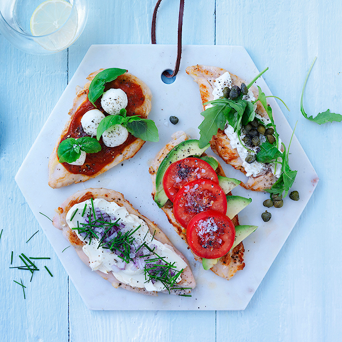 Højtbelagt kyllingefilet a la smørrebrød