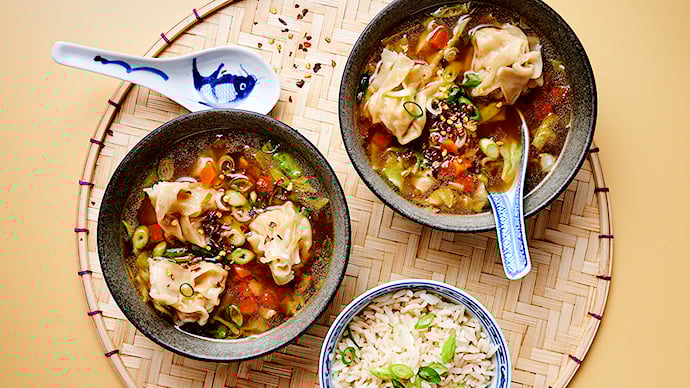 Dumplings med hakket kylling
