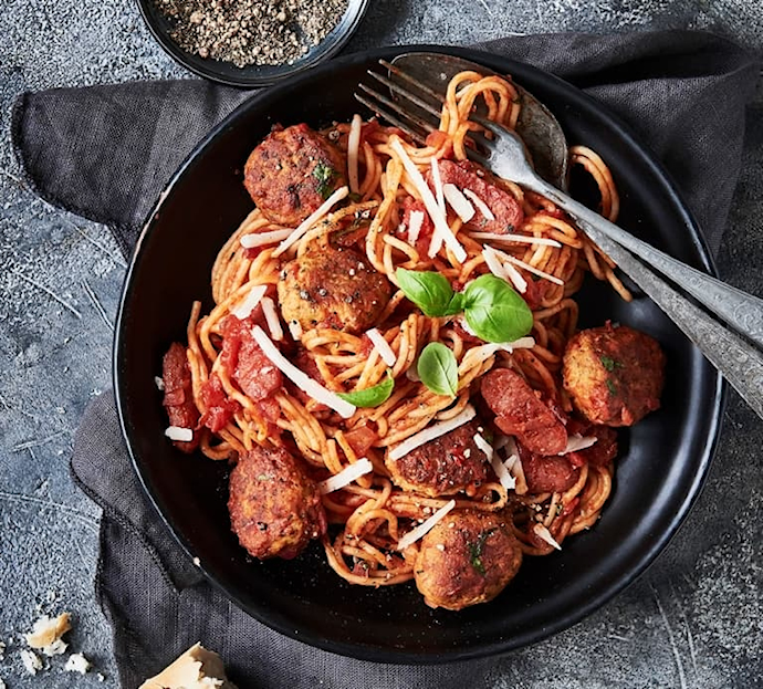 Italian Meatballs med spagetti