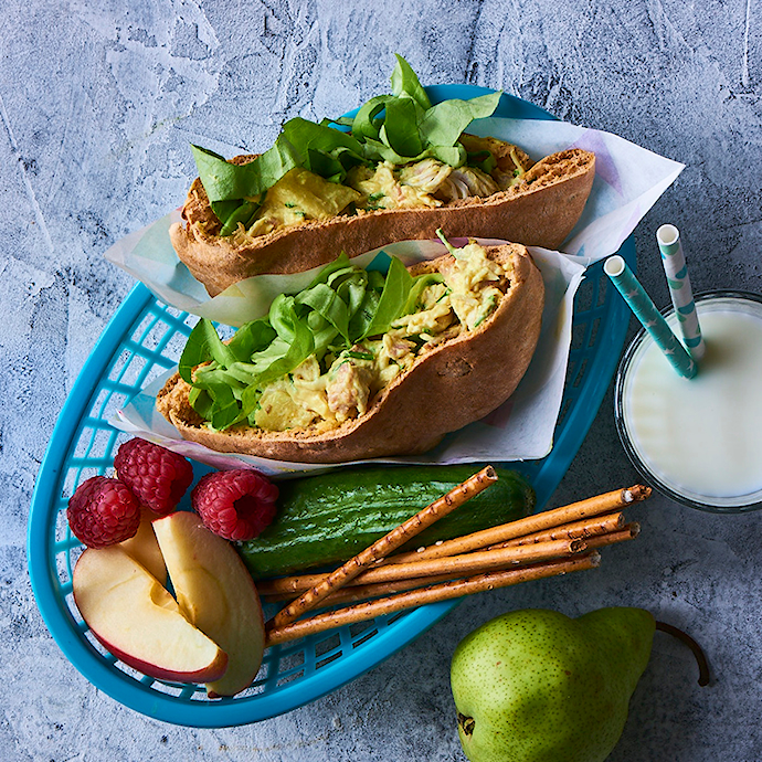 Pitabrød med kyllingesalat