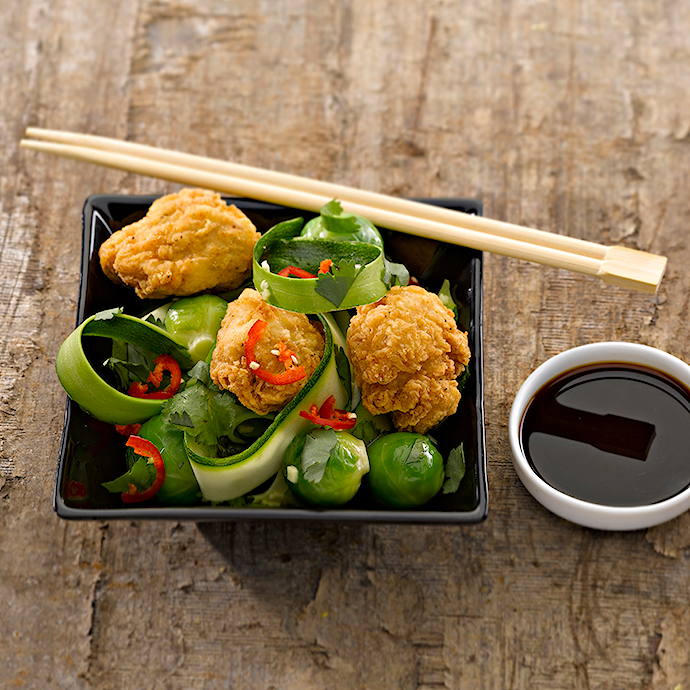 Chicken Chunks med rosenkål og ingefær